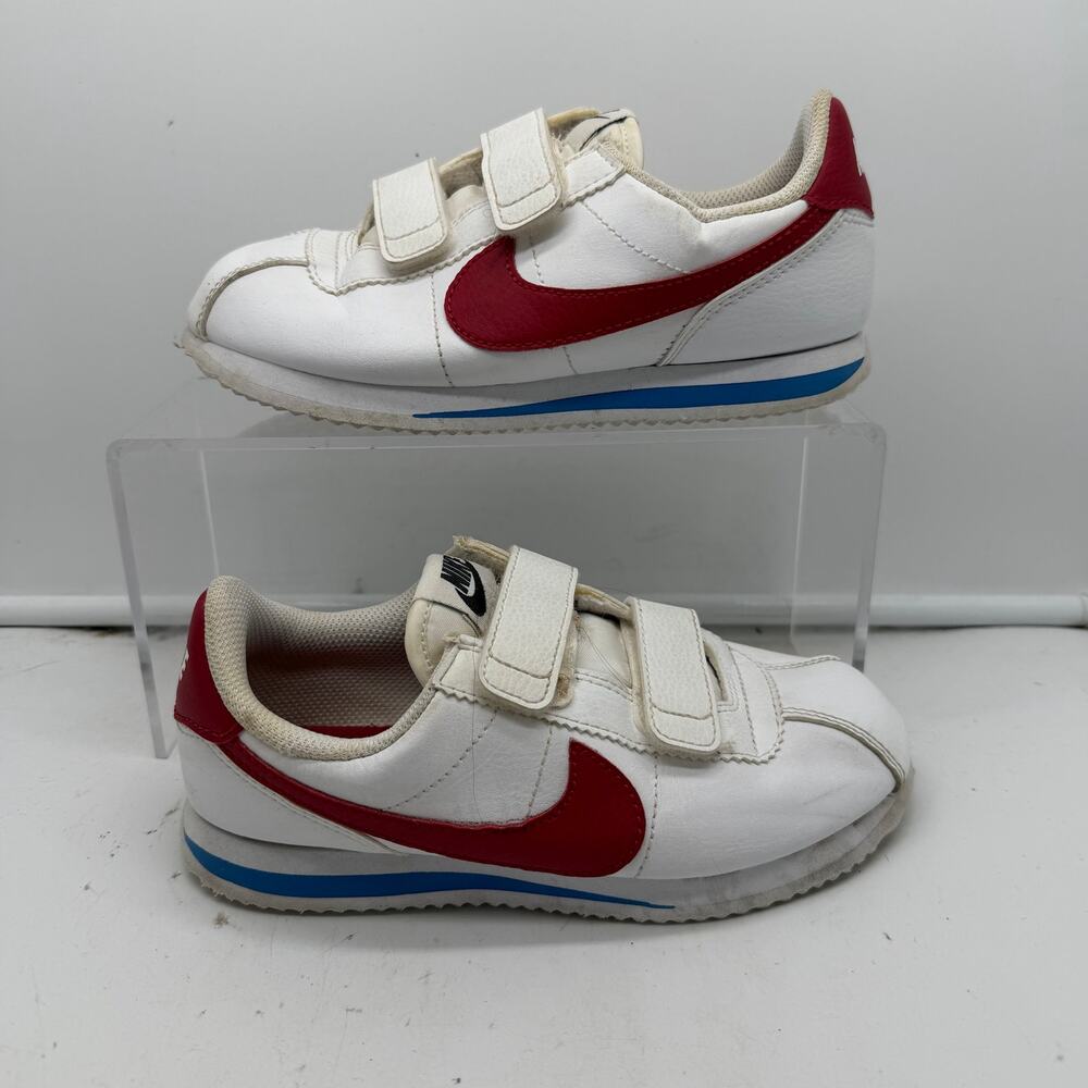 Nike Shoes Kids Youth 13.5C Cortez Gump Strap White Blue Red Sneaker - Picture 1 of 8